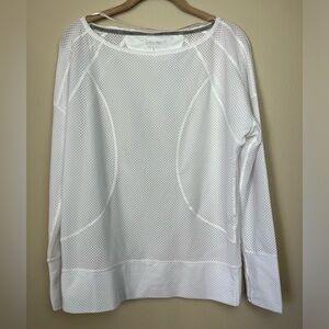 Calvin Klein Performance Mesh Sheer Shirt in White Size Small